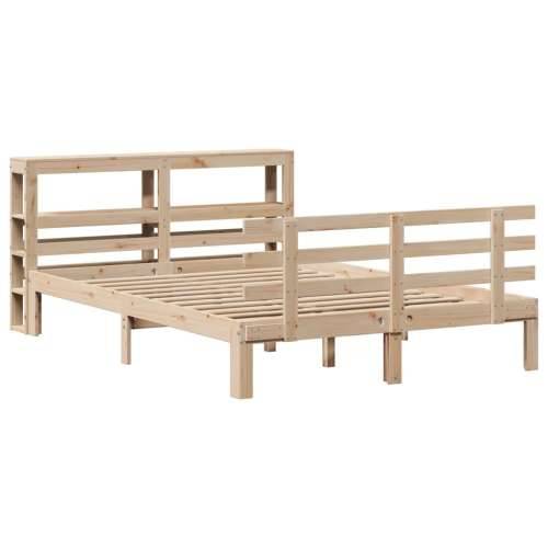 Okvir za krevet s uzglavljem 120 x 200 cm od masivne borovine Cijena