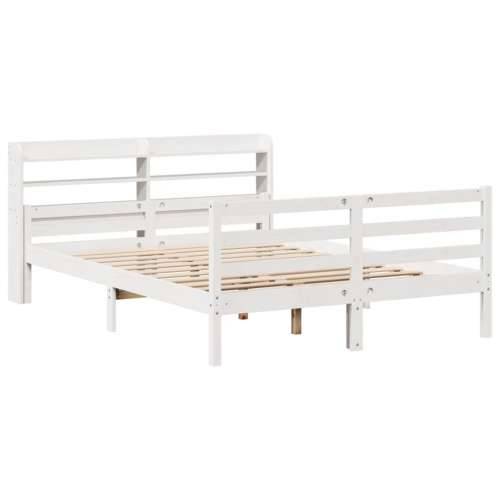 Okvir za krevet s uzglavljem bijeli 135 x 190 cm od borovine - Bijela 135 x 190 cm Cijena