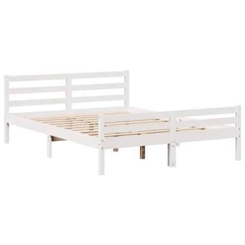 Okvir za krevet s uzglavljem bijeli 135 x 190 cm od borovine - Bijela 135 x 190 cm Cijena