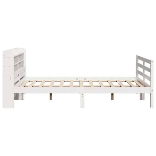 Okvir za krevet s uzglavljem bijeli 135 x 190 cm od borovine - Bijela 135 x 190 cm Cijena