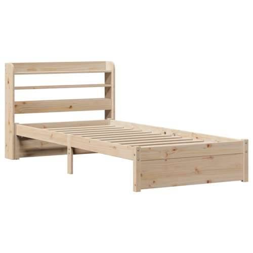 Okvir kreveta s uzglavljem 90 x 200 cm od masivne borovine - Smeđa 90 x 200 cm Cijena