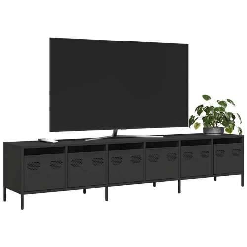 TV ormarić crni 202x39x43,5 cm hladno valjani čelik - Crna 1 202 cm Cijena