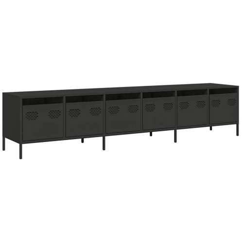 TV ormarić crni 202x39x43,5 cm hladno valjani čelik - Crna 1 202 cm Cijena