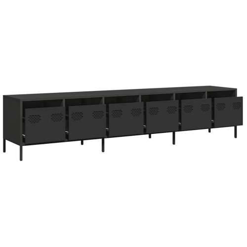 TV ormarić crni 202x39x43,5 cm hladno valjani čelik - Crna 1 202 cm Cijena