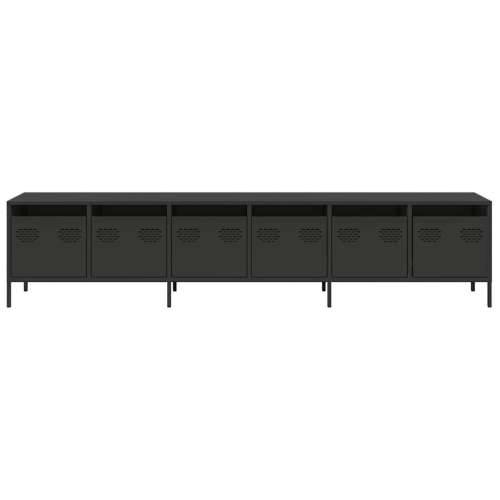 TV ormarić crni 202x39x43,5 cm hladno valjani čelik - Crna 1 202 cm Cijena