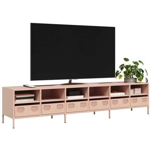 TV ormarić ružičasti 202x39x43,5 cm hladno valjani čelik - Ružičasta 1 202 cm Cijena