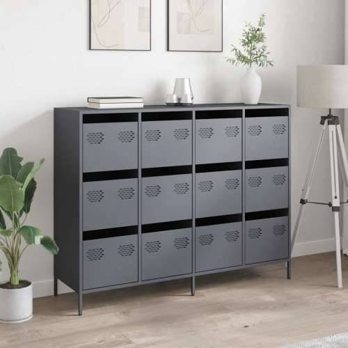 Komoda antracit 135x39x103,5 cm hladno valjani čelik - Antracit 1 Cijena