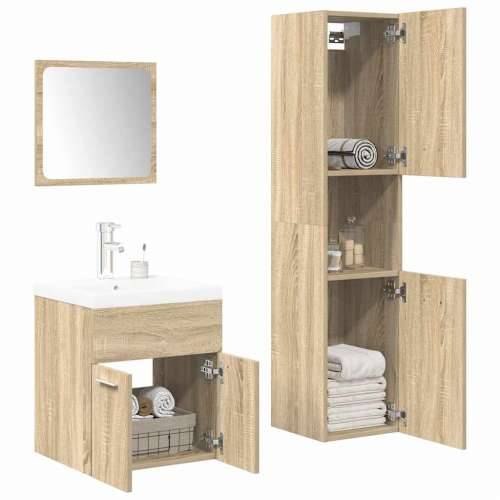 4-dijelni set kupaonskog namještaja boja hrasta sonome drveni - sonoma hrast 41 x 38.5 x 46 cm 1 Cijena