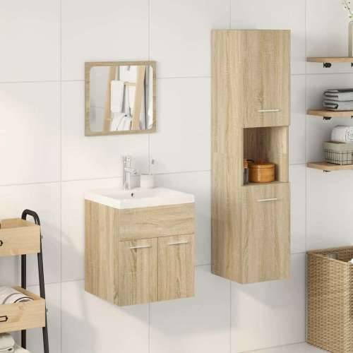 4-dijelni set kupaonskog namještaja boja hrasta sonome drveni - sonoma hrast 41 x 38.5 x 46 cm 1 Cijena