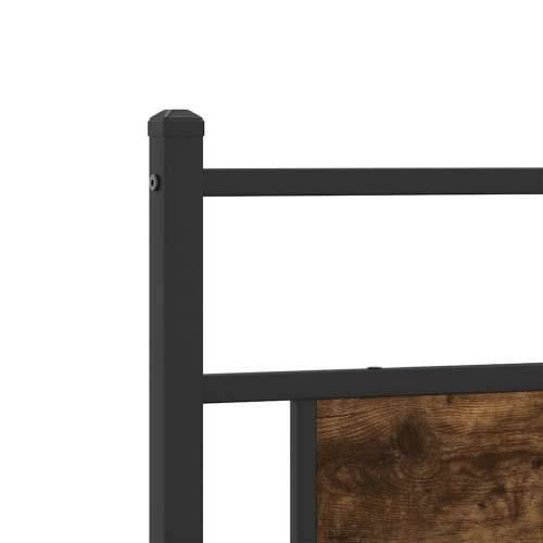 Metalni okvir kreveta bez madraca boja hrasta 193x203 cm - Dimljeni hrast 193 x 203 cm s uzglavljem i dvostrukim niskim podnožje Cijena