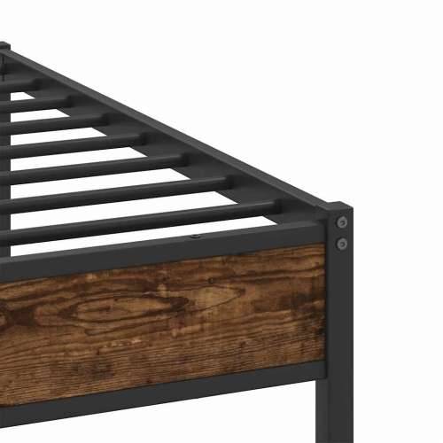 Metalni okvir kreveta bez madraca boja hrasta 193x203 cm - Dimljeni hrast 193 x 203 cm s uzglavljem i dvostrukim niskim podnožje Cijena
