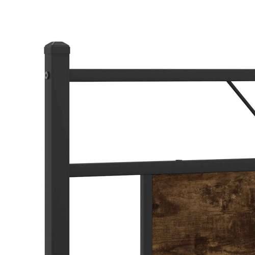 Metalni okvir kreveta bez madraca boja hrasta 160x200 cm - Dimljeni hrast 160 x 200 cm s uzglavljem i visokim podnožjem Cijena