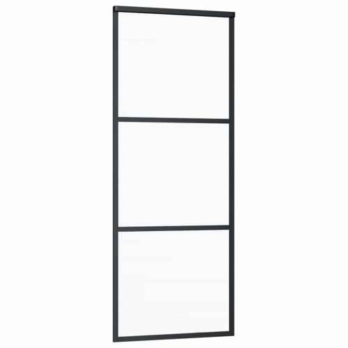 Klizna vrata s priborom 76 x 205 cm od ESG stakla i aluminija - 76 x 205 cm (213.5 cm) 1 2 vodoravne šipke Cijena