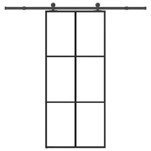 Klizna vrata s priborom 90 x 205 cm od ESG stakla i aluminija - 90 x 205 cm (213.5 cm) 1 Rešetke 3 x 2 Cijena