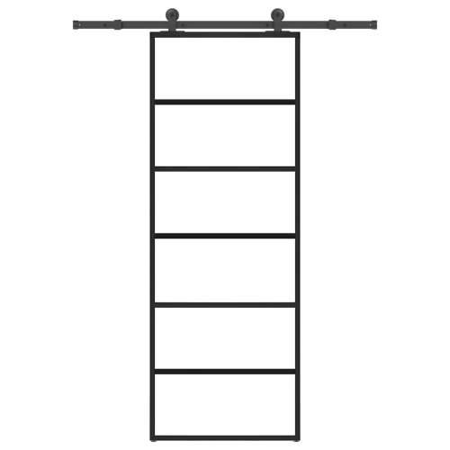 Klizna vrata s priborom 76 x 205 cm od ESG stakla i aluminija - 76 x 205 cm (152.5 cm) 1 5 vodoravnih šipki Cijena