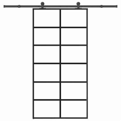 Klizna vrata s okovom 102x205 cm ESG staklo i aluminij - 102 x 205 cm (213.5 cm) 1 Rešetke 6 x 2 Cijena