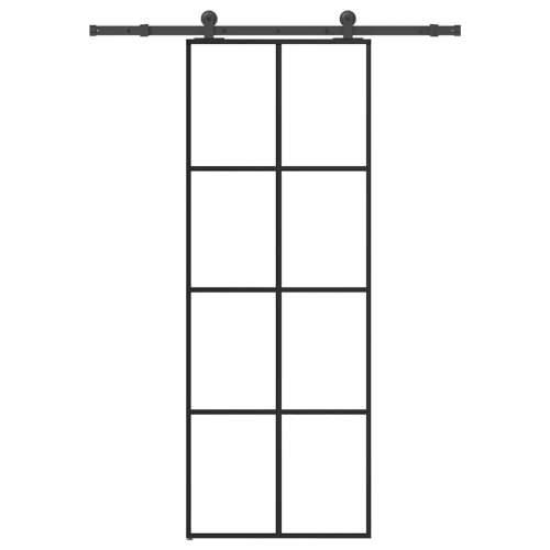 Klizna vrata s priborom 76 x 205 cm od ESG stakla i aluminija - 76 x 205 cm (152.5 cm) 1 matt Cijena