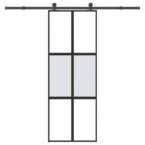 Klizna vrata s priborom 76 x 205 cm kaljeno staklo i aluminij - 76 x 205 cm (213.5 cm) 1 Rešetke 3 x 2 matt and transparent Cijena