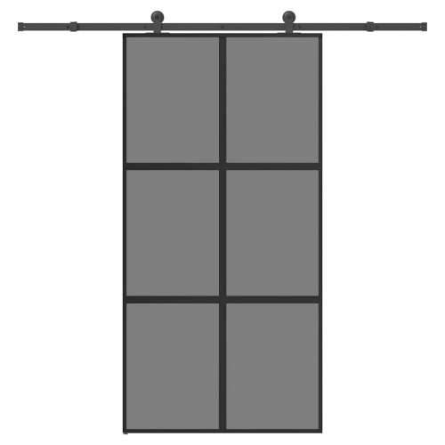 Klizna vrata s priborom 102,5x205 cm kaljeno staklo i aluminij - 102.5 x 205 cm (213.5 cm) 1 Rešetke 3 x 2 Tamna prozirna Cijena