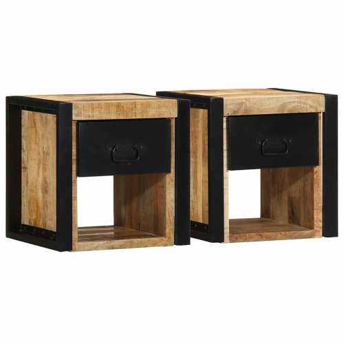 Noćni ormarići 2 kom 40x35x40 cm Puno grubo drvo Mango - 2 masivno drvo manga Cijena