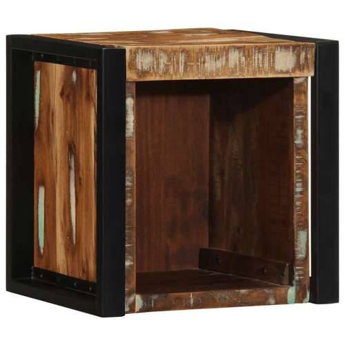 Noćni ormarić Višebojni 40x35x40 cm Obrađeno puno drvo - Šareni 40 x 35 x 40 cm 1 masivno obnovljeno drvo Cijena