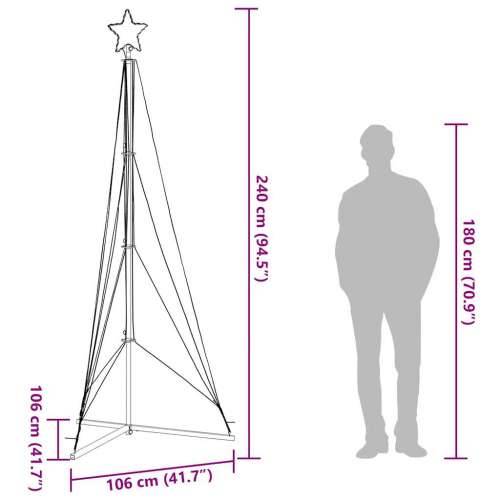 LED božićno drvce 483 LED šarene 240 cm - Šareni 240 cm 1 Cijena