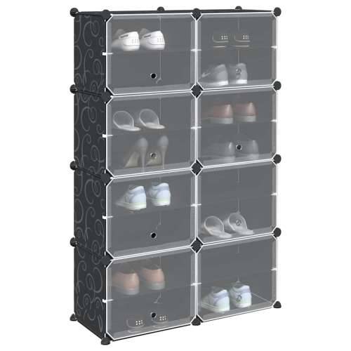 Organizator za kocke za pohranu s 8 kocki i vratima crni PP - 84 x 31.5 x 123.5 cm 1 Cijena