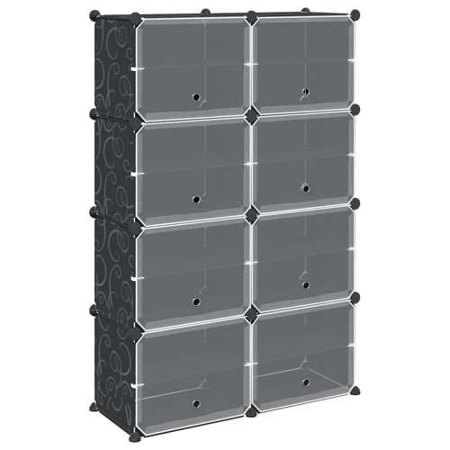 Organizator za kocke za pohranu s 8 kocki i vratima crni PP - 84 x 31.5 x 123.5 cm 1 Cijena