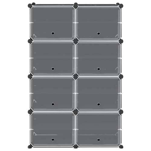 Organizator za kocke za pohranu s 8 kocki i vratima crni PP - 84 x 31.5 x 123.5 cm 1 Cijena
