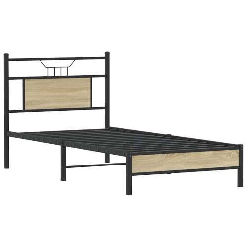 Okvir kreveta bez madraca boja hrasta sonome 80 x 200 cm drveni - sonoma hrast 80 x 200 cm s uzglavljem i niskim podnožjem Cijena