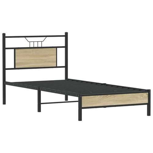 Okvir kreveta bez madraca boja hrasta sonome 90 x 200 cm drveni - sonoma hrast 90 x 200 cm s uzglavljem i niskim podnožjem Cijena
