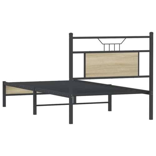 Okvir kreveta bez madraca boja hrasta sonome 90 x 200 cm drveni - sonoma hrast 90 x 200 cm s uzglavljem i niskim podnožjem Cijena