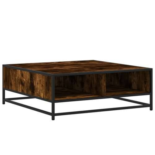Stol za kavu dimljeni hrast konstruirano drvo i metal - smoked oak and black 80 x 80 x 30 cm 1 Cijena