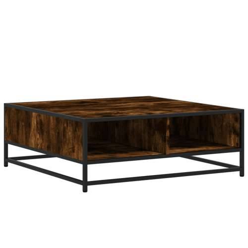 Stol za kavu dimljeni hrast konstruirano drvo i metal - smoked oak and black 80 x 80 x 30 cm 1 Cijena