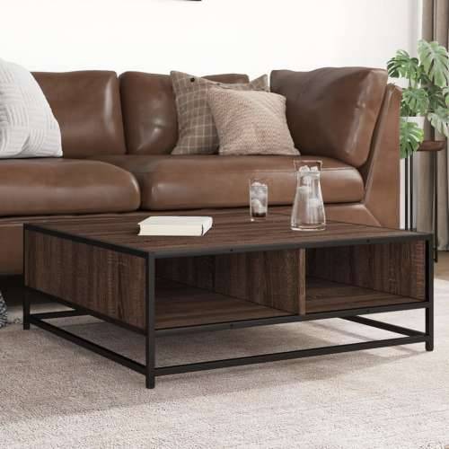 Stol za kavu smeđi hrast 80x80x30 cm Konstruirano drvo i metal - brown oak and black 80 x 80 x 30 cm 1 Cijena