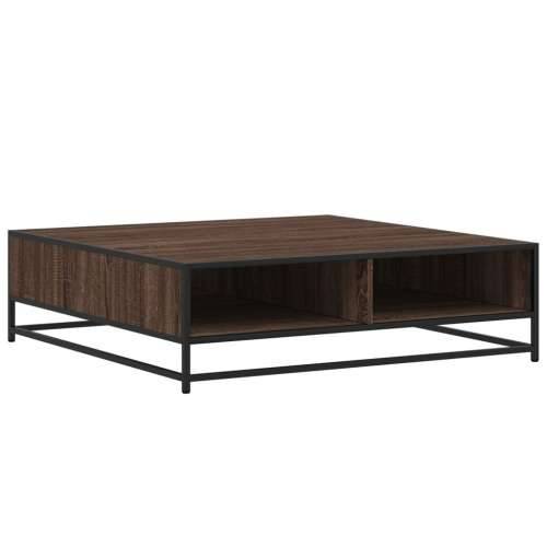 Stol za kavu smeđi hrast Konstruirano drvo i metal - brown oak and black 100 x 100 x 30 cm 1 Cijena