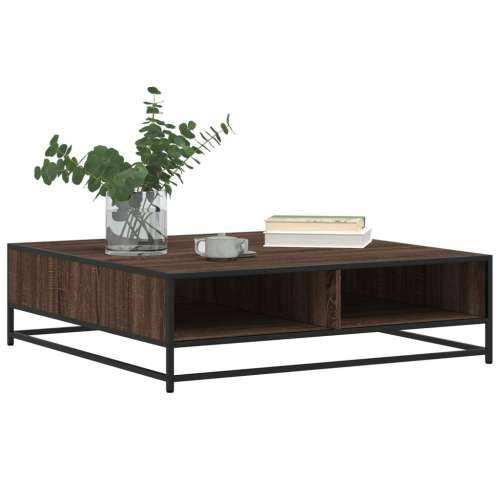 Stol za kavu smeđi hrast Konstruirano drvo i metal - brown oak and black 100 x 100 x 30 cm 1 Cijena