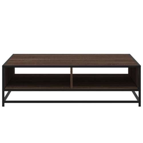Stol za kavu smeđi hrast Konstruirano drvo i metal - brown oak and black 100 x 100 x 30 cm 1 Cijena