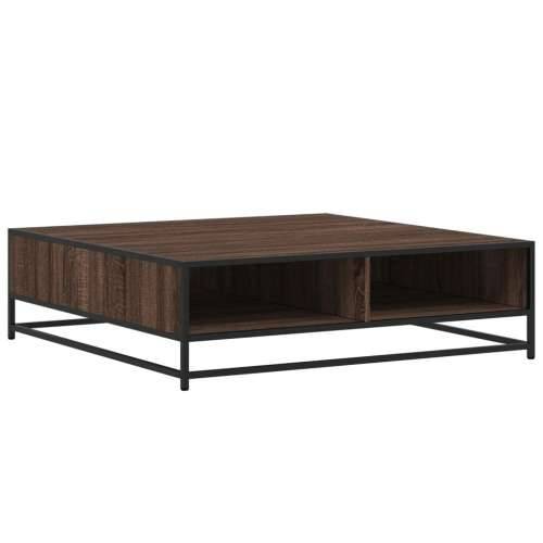 Stol za kavu smeđi hrast Konstruirano drvo i metal - brown oak and black 100 x 100 x 30 cm 1 Cijena