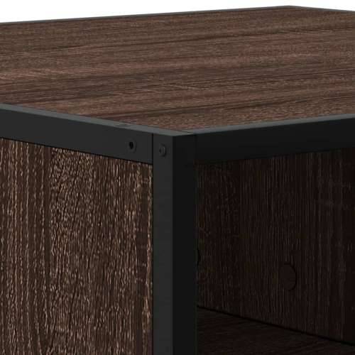 Stol za kavu smeđi hrast Konstruirano drvo i metal - brown oak and black 100 x 100 x 30 cm 1 Cijena
