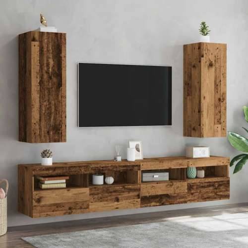 2-dijelni TV ormarić staro drvo 30,5x30x90 cm konstruirano drvo - Staro drvo 2 90 cm Cijena