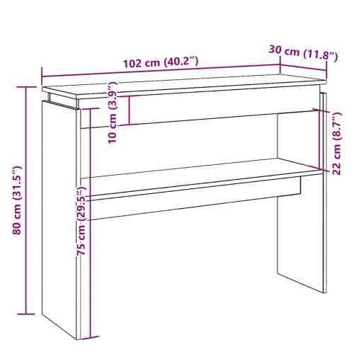 Konzolni stol Artisan hrast 102x30x80 cm izrađeno drvo - hrast artisan 1 102 cm Cijena