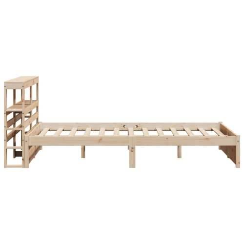 Okvir za krevet s uzglavljem 150 x 200 cm borovina - Smeđa 150 x 200 cm Cijena