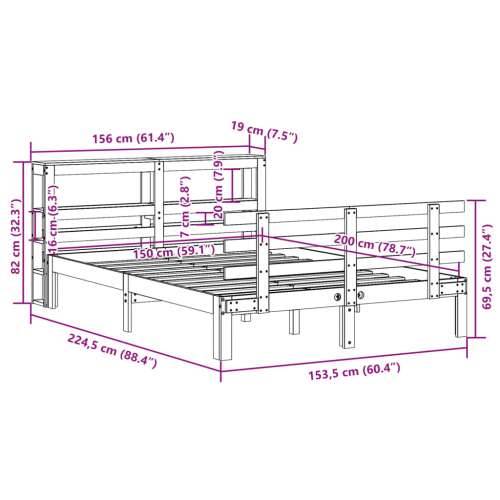 Okvir za krevet s uzglavljem 150 x 200 cm borovina Cijena