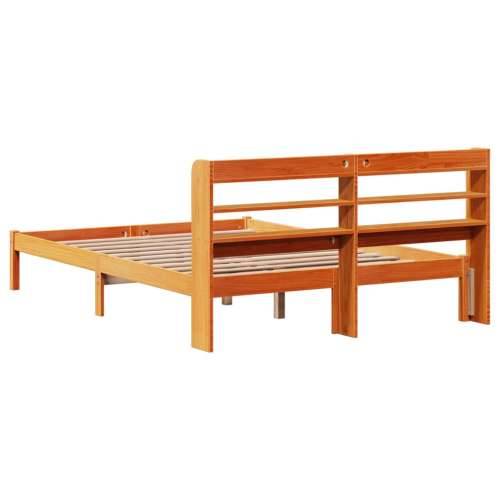 Okvir kreveta s uzglavljem voštano smeđi 135x190 cm od borovine - Voštano smeđa 135 x 190 cm Cijena