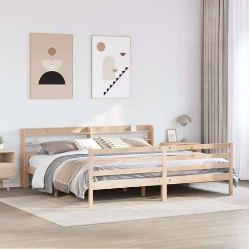 Okvir kreveta s uzglavljem 200 x 200 cm od masivne borovine - Smeđa 200 x 200 cm Cijena
