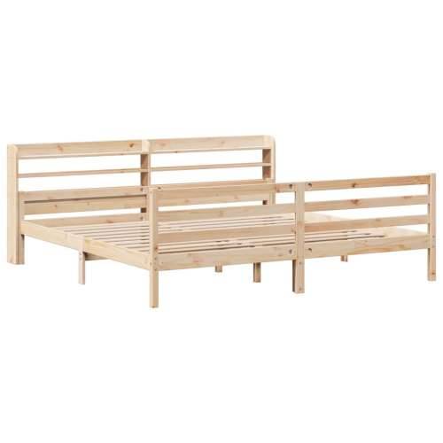 Okvir kreveta s uzglavljem 200 x 200 cm od masivne borovine - Smeđa 200 x 200 cm Cijena