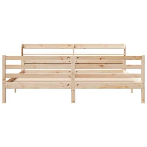 Okvir kreveta s uzglavljem 200 x 200 cm od masivne borovine - Smeđa 200 x 200 cm Cijena