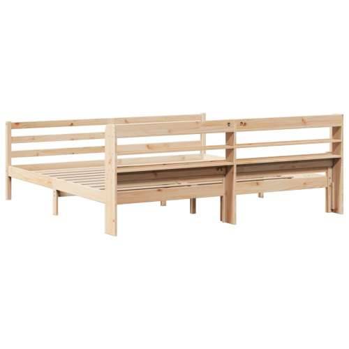 Okvir kreveta s uzglavljem 200 x 200 cm od masivne borovine - Smeđa 200 x 200 cm Cijena