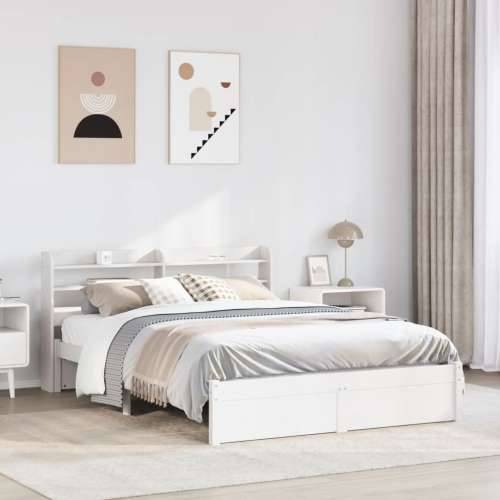Okvir kreveta s uzglavljem bez madraca bijeli 140x190 cm - Bijela 140 x 190 cm Cijena